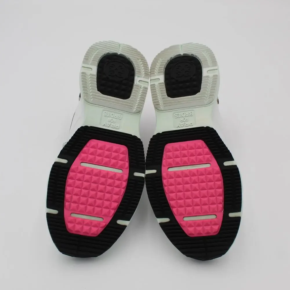 G/Fore MG4+ Womens 6.5 White Spikeless Golf Shoes Zebra Pink Outdoor Sneakers